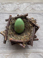 Altes Stopfei grün  Holz aus