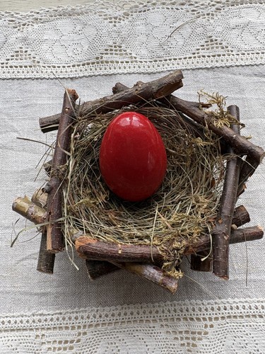Altes stopfei rot lack - lack, holz