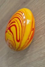 vintage Stopf Ei aus Holz mit